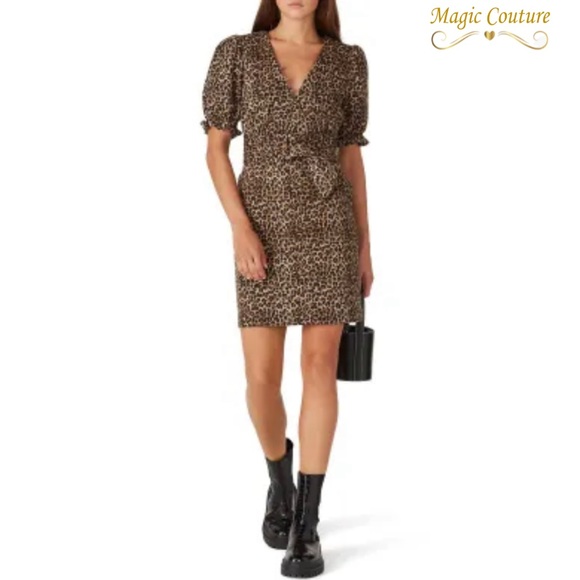 Marissa Webb Collective Brown Leopard Dress🧡🖤🧡 - Picture 1 of 14